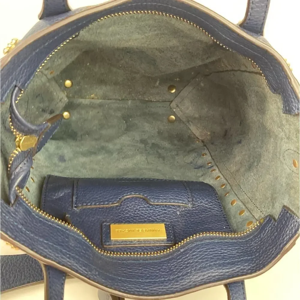ANNABEL INGALL Leather Daisy Stud Tote in Navy - $465.